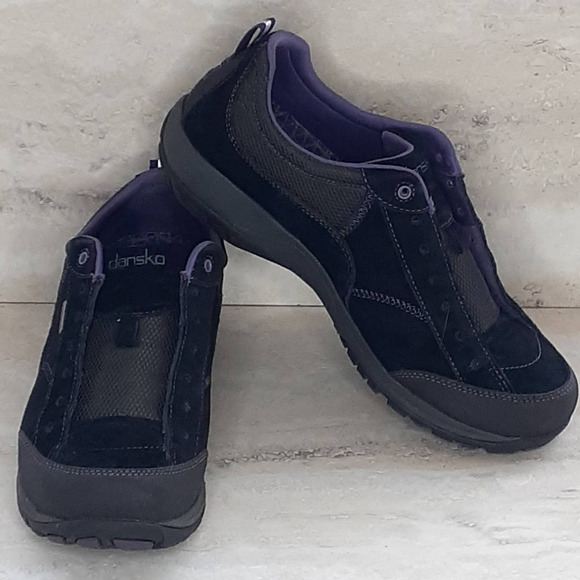 Dansko Shoes - Ladies Dansko Paisley Black Suede Shoe with Vibram Rubber Sole Size 39